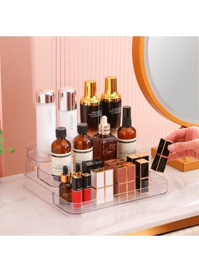 3-Tier Acrylic Organizer Tray for Perfume, Cologne, Makeup, Skincare, Cosmetics, Essential Oils, Small Spices, Multi-Functional Vanity and Display Stand for Home, Bathroom, Office, Desk or Cabinet, Practical and Stylish Organizer to Keep All Essentials Visible, Accessible and Space-Saving-Transparent - Image 3